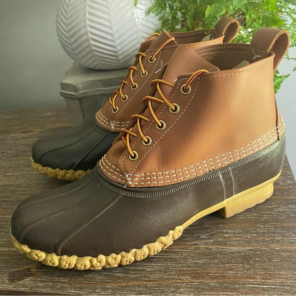 L.L. Bean Mens 6” Bean Duck Boots‎ Hunting Fishing Camping Outdoors Tan Brown 10